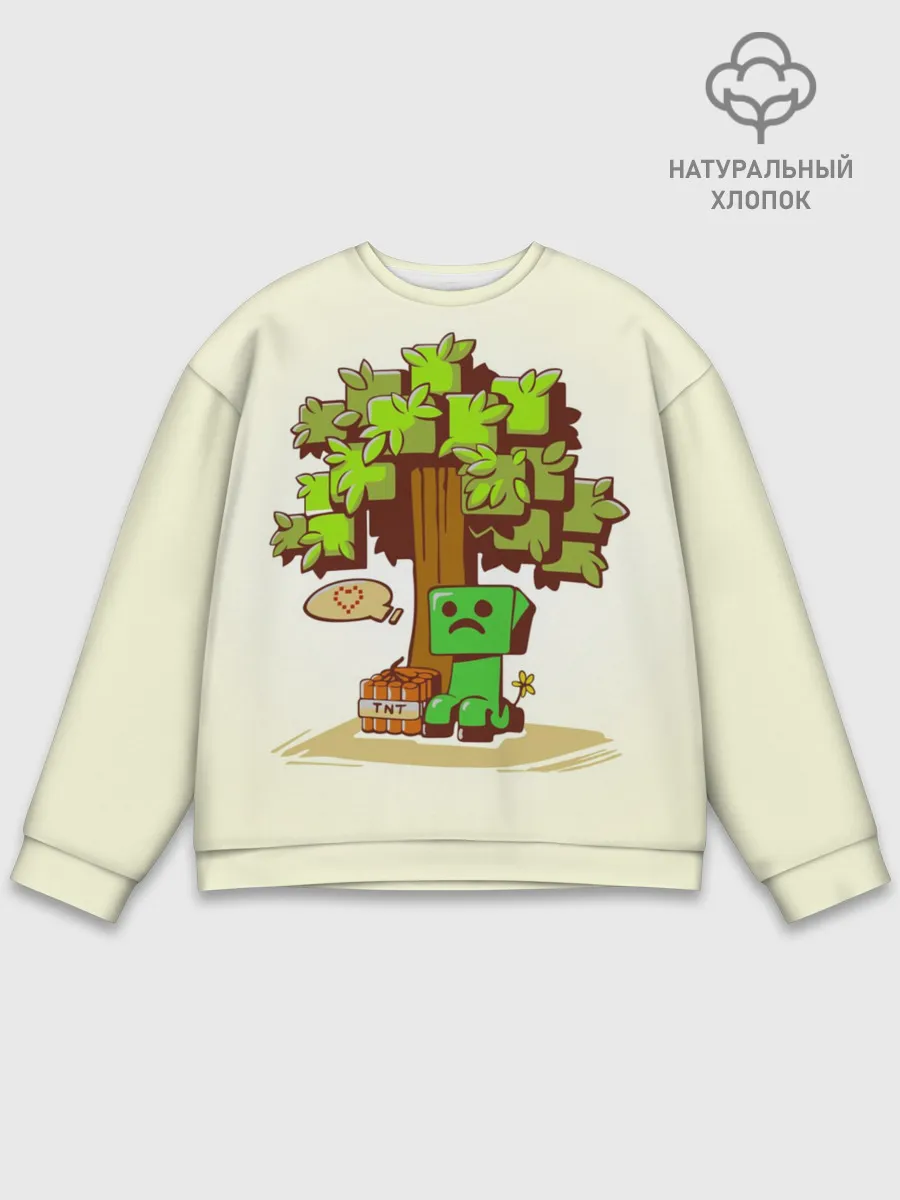 Мужской свитшот базовый / Майнкрафт, Крипер