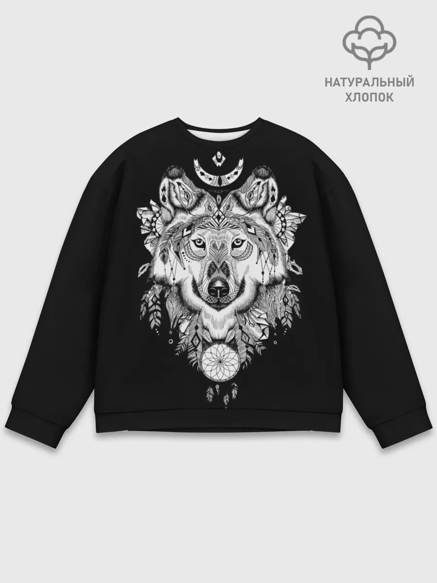 Мужской свитшот базовый / Ацтекский волк