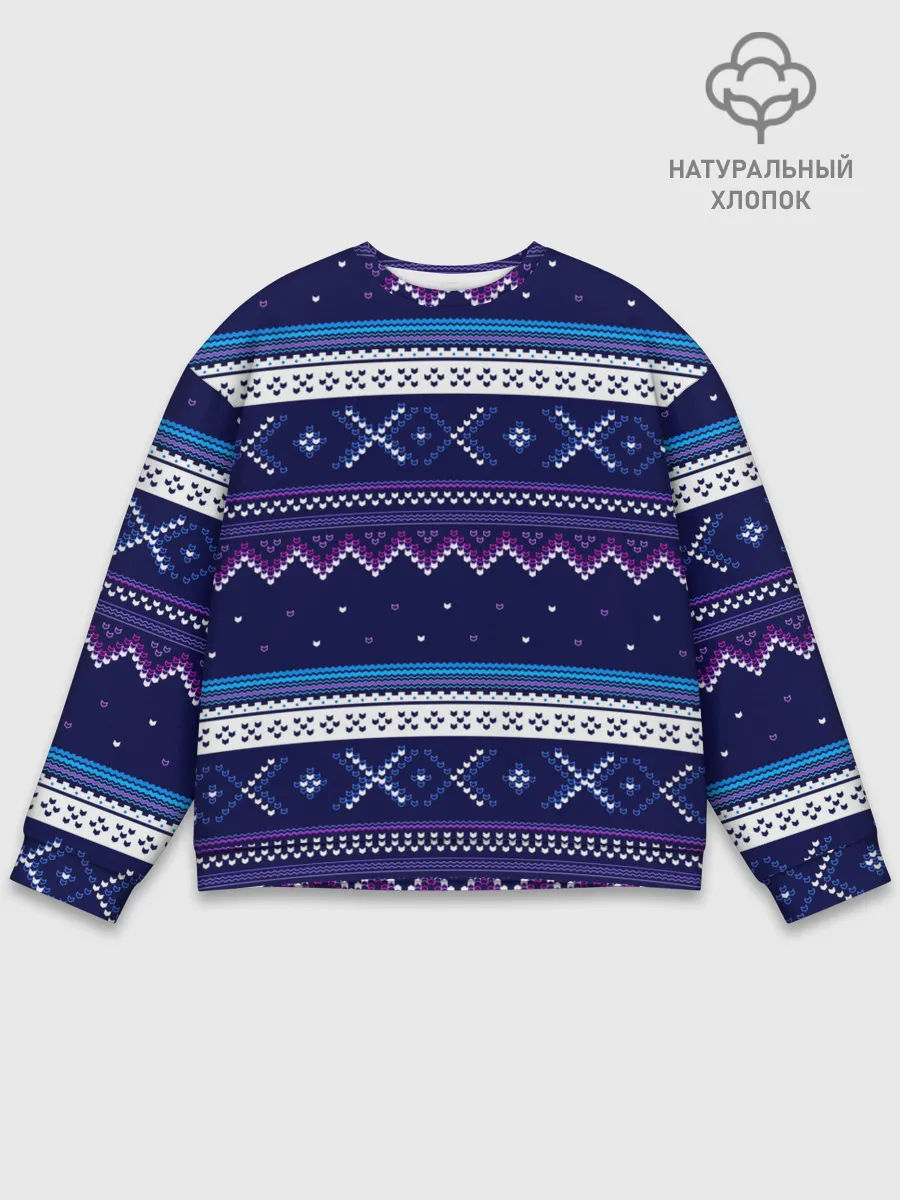 Мужской свитшот базовый / Яркий узор 2