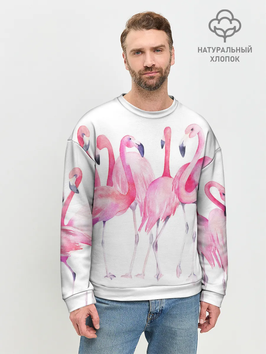 Мужской свитшот базовый / Фламинго