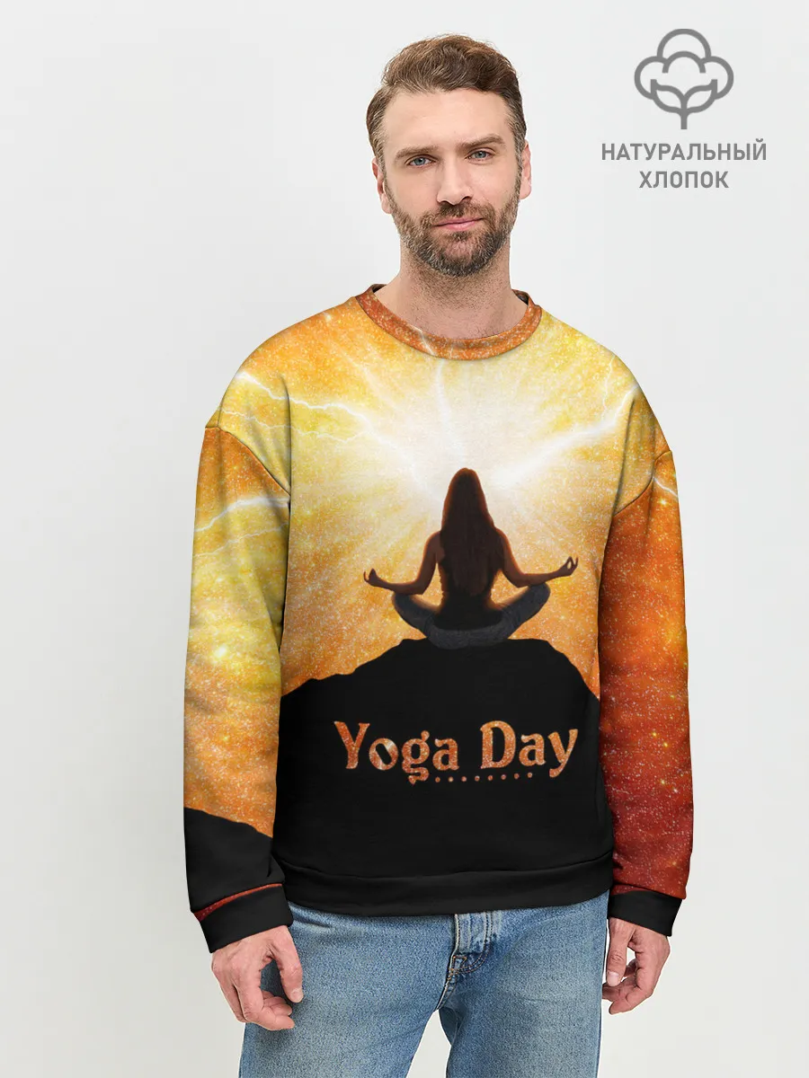 Мужской свитшот базовый / International Yoga Day