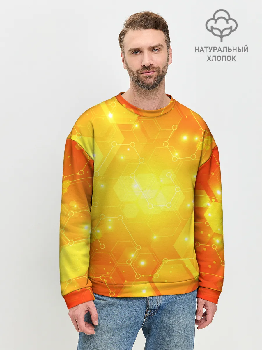 Мужской свитшот базовый / ОРАНЖЕВЫЕ СОТЫ