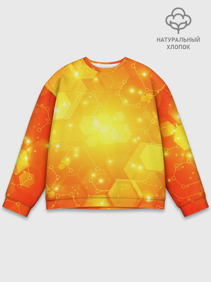 Мужской свитшот базовый / ОРАНЖЕВЫЕ СОТЫ