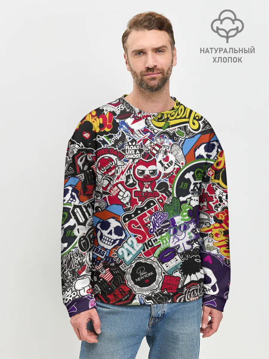 Мужской свитшот базовый / Stickerbombing New York