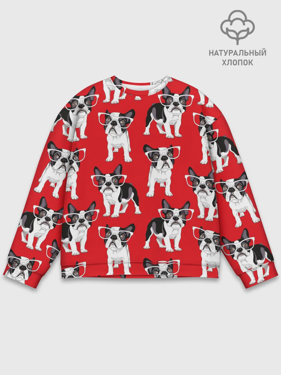 Мужской свитшот базовый / Французские бульдоги