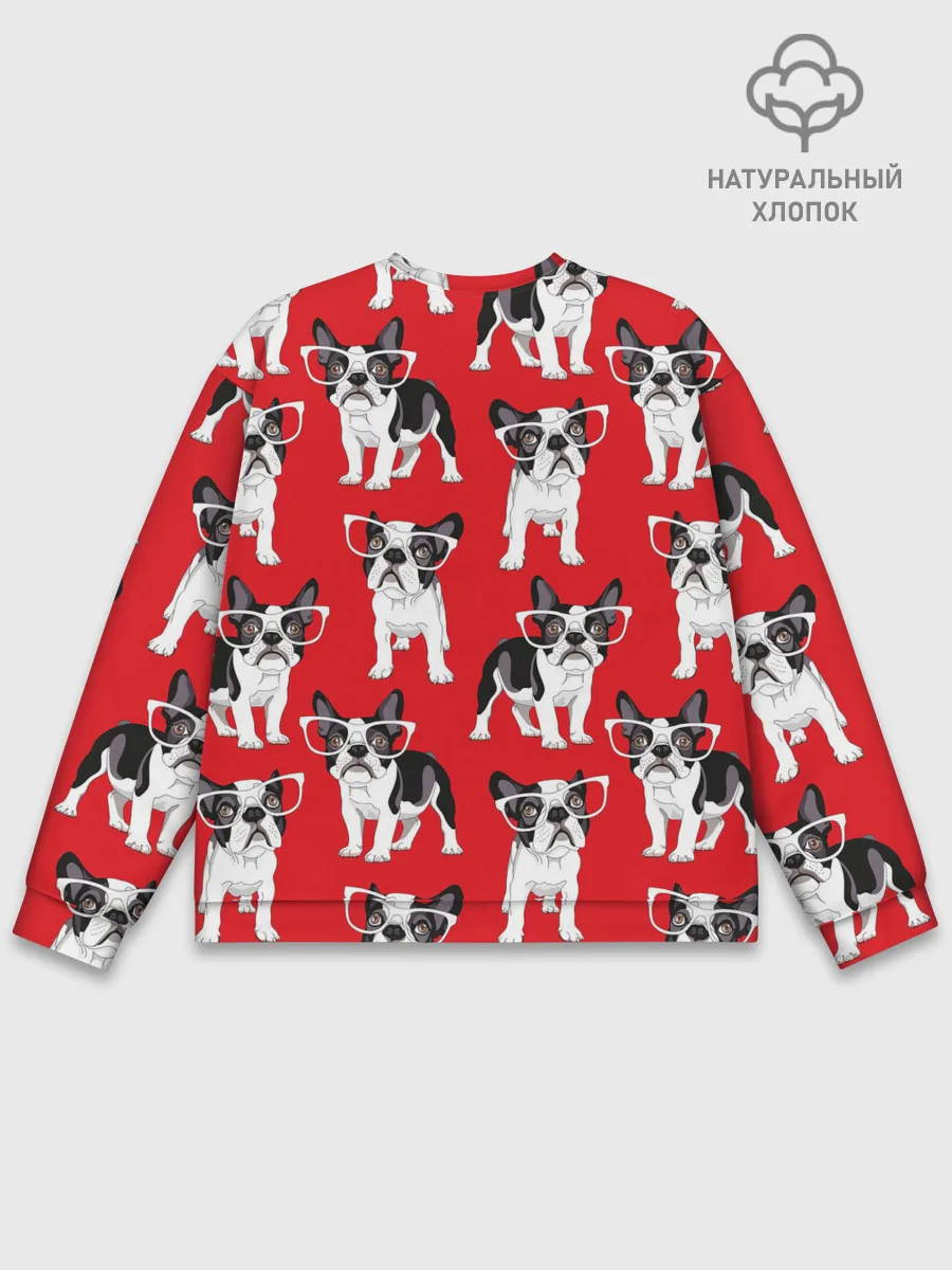 Мужской свитшот базовый / Французские бульдоги