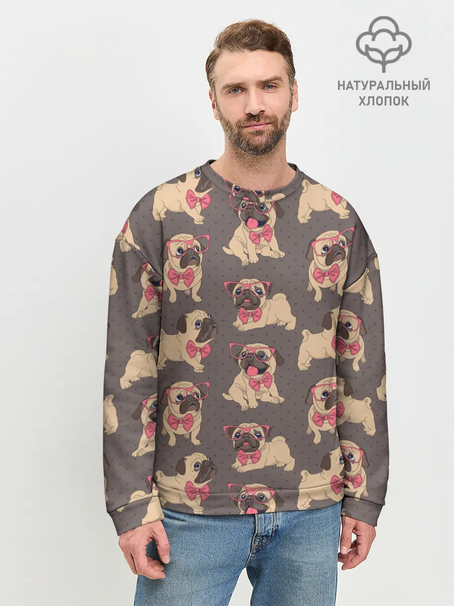 Мужской свитшот базовый / Мопсы