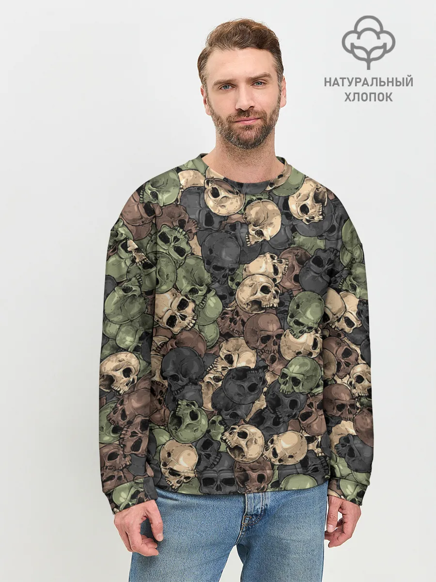 Мужской свитшот базовый / Камуфляж с черепами