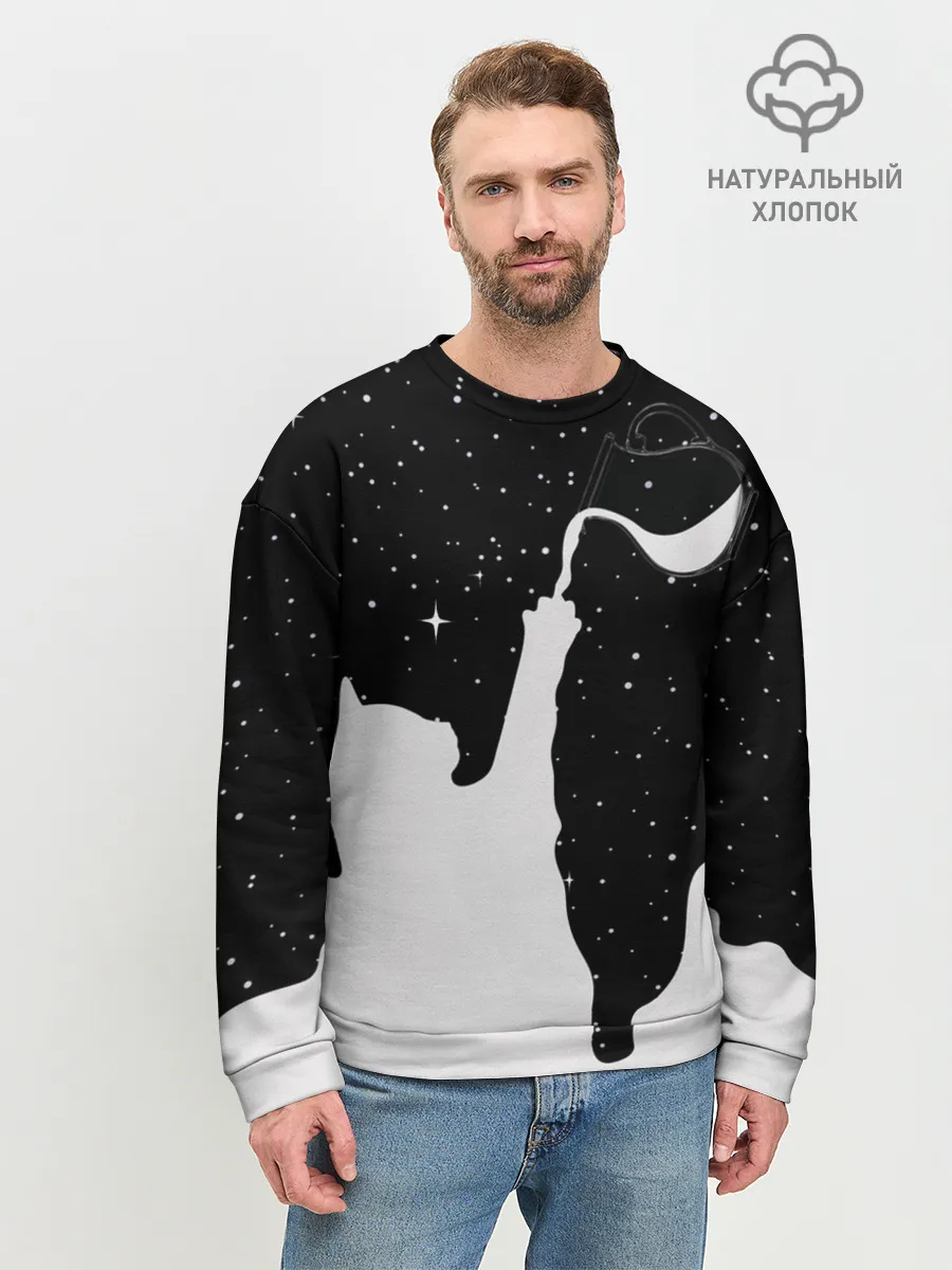 Мужской свитшот базовый / Космический Кот