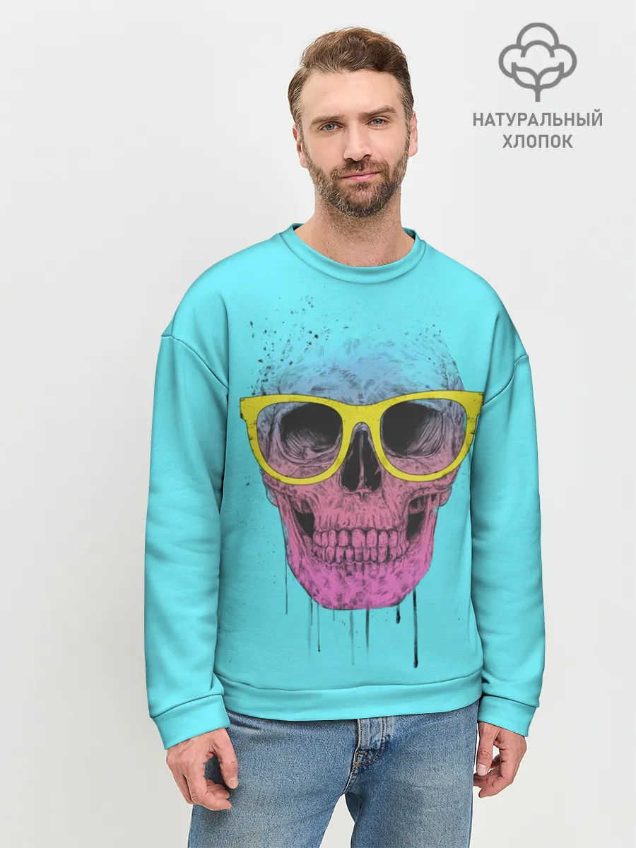 Мужской свитшот базовый / Череп В Очках
