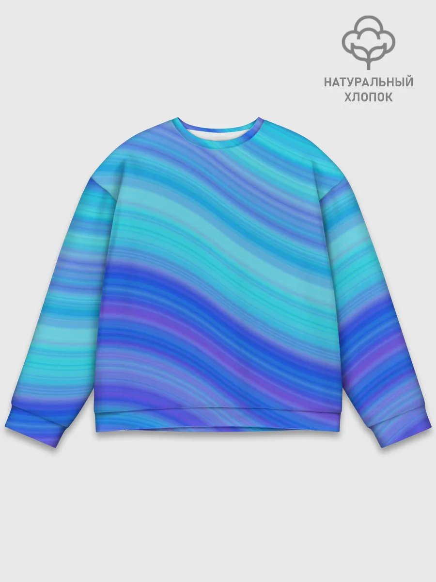 Мужской свитшот базовый / Абстракция. Влны.