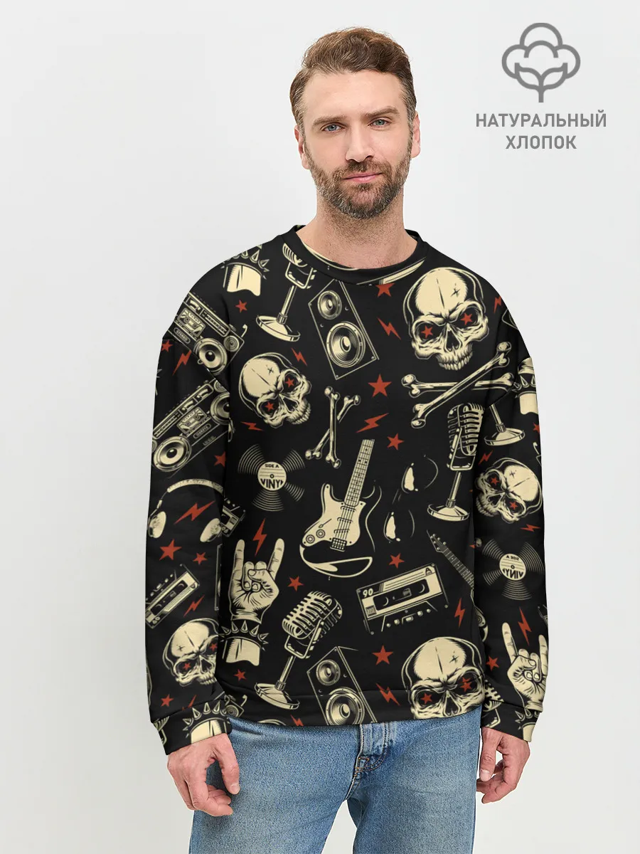 Мужской свитшот базовый / Гранж с черепами