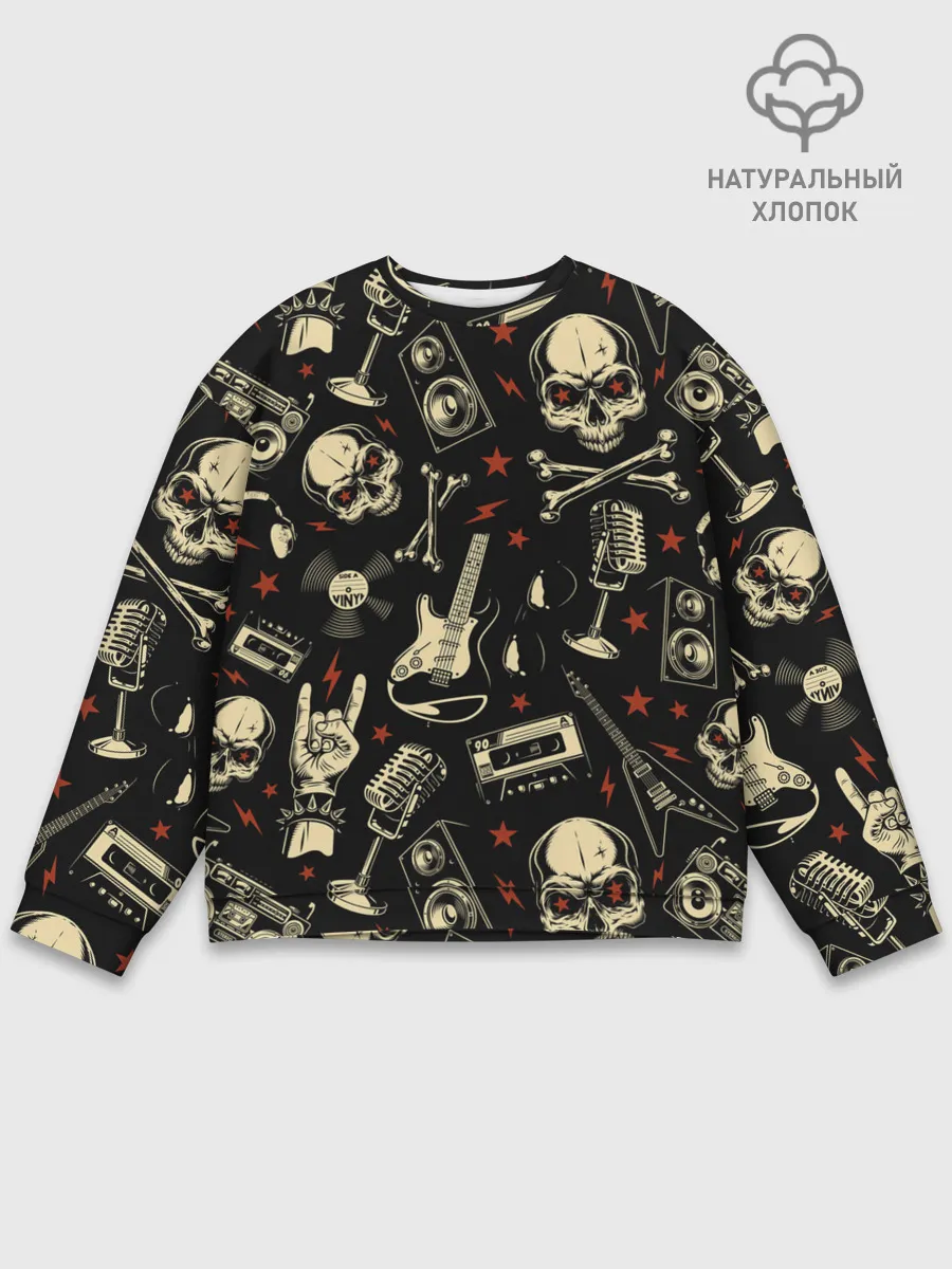 Мужской свитшот базовый / Гранж с черепами