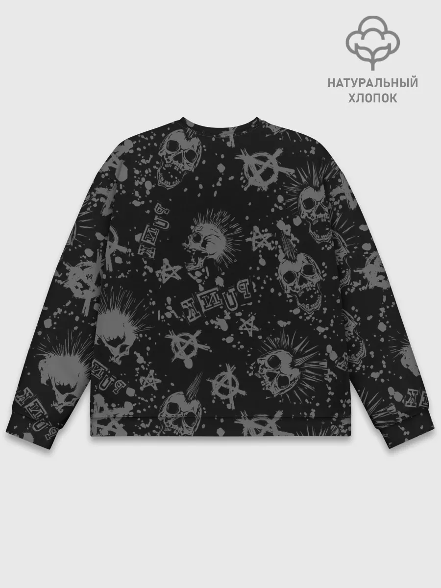 Мужской свитшот базовый / Кот в косухе