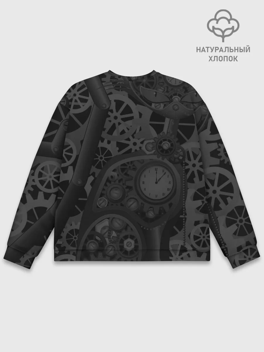 Мужской свитшот базовый / Кошка в стиле стимпанк