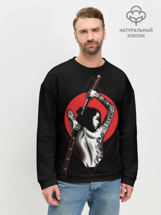 Мужской свитшот базовый / Девушка с мечом
