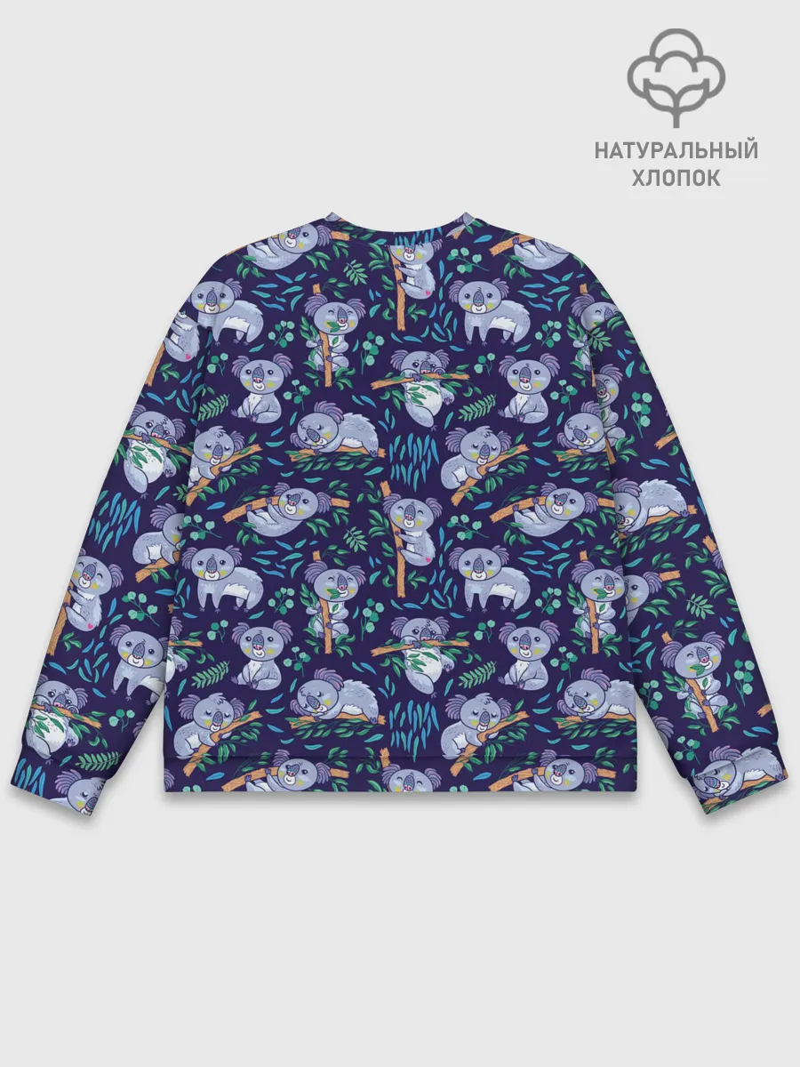 Мужской свитшот базовый / Фиолетовые коалы