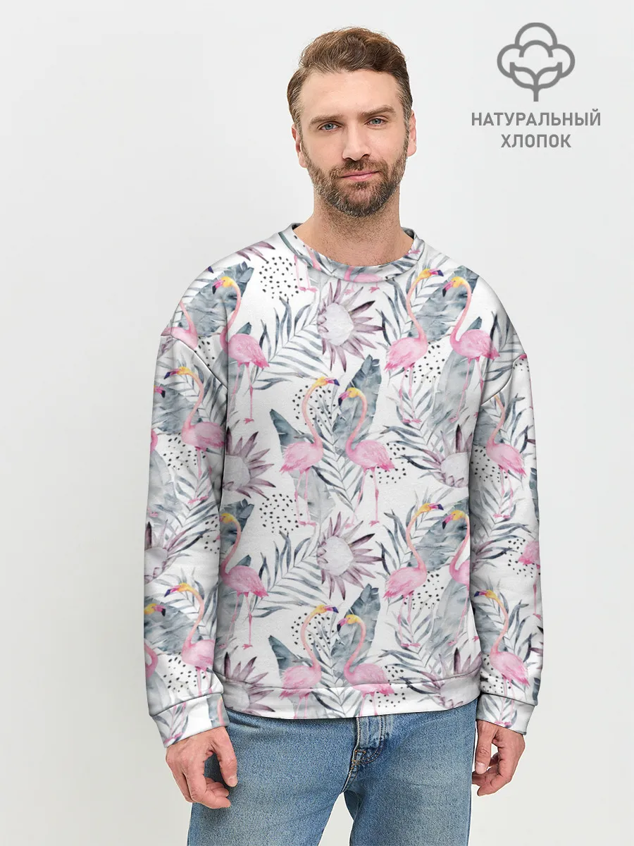Мужской свитшот базовый / Фламинго