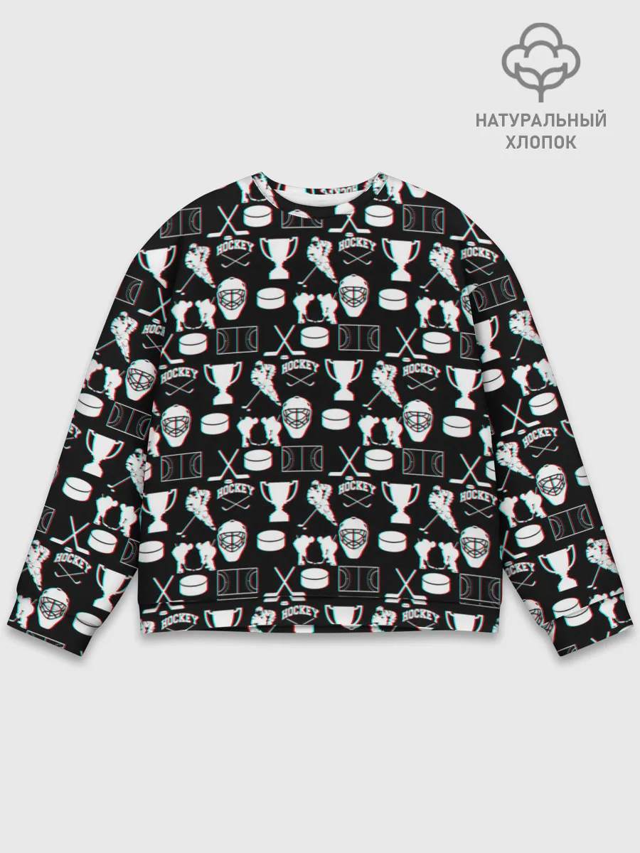 Мужской свитшот базовый / ХОККЕЙ GLITCH