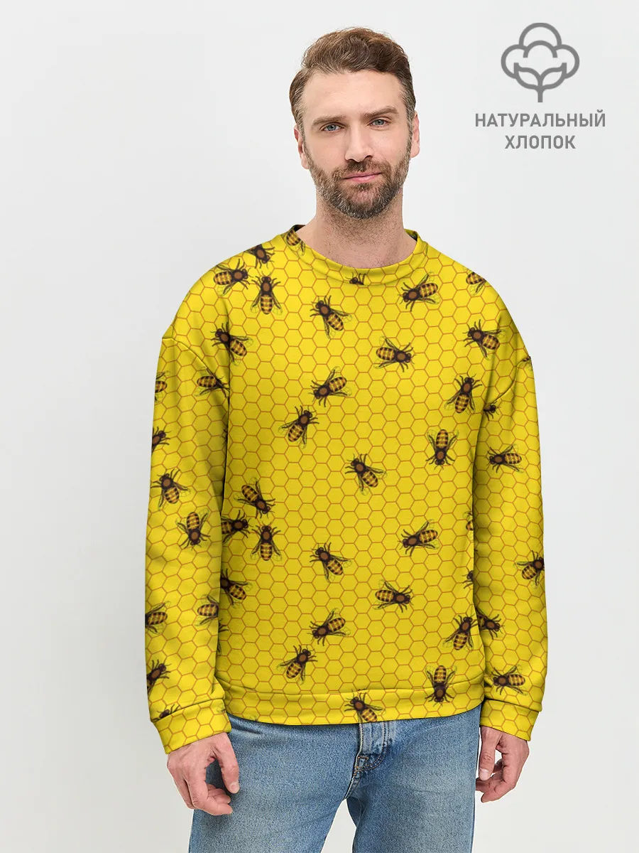 Мужской свитшот базовый / Пчелы в сотах