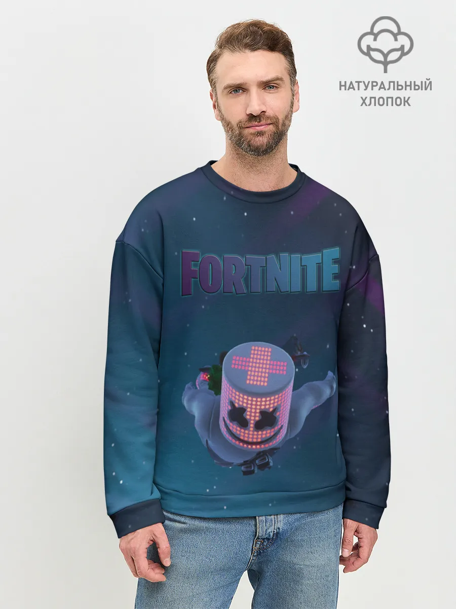 Мужской свитшот базовый / Fortnite x Marshmello