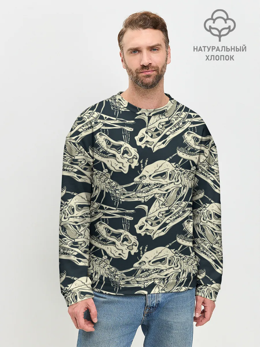 Мужской свитшот базовый / Черепа динозавров