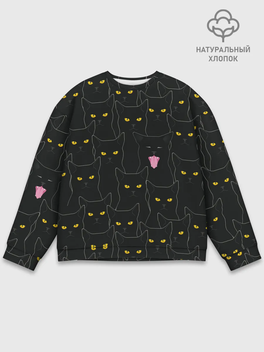 Мужской свитшот базовый / Чёрные коты