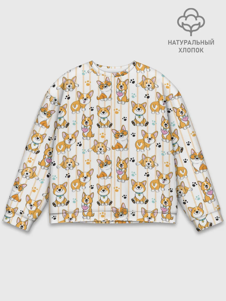 Мужской свитшот базовый / Вельш корги пемброк