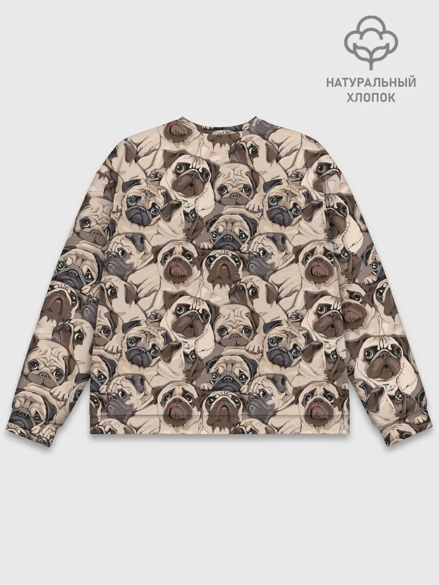 Мужской свитшот базовый / Мопсы