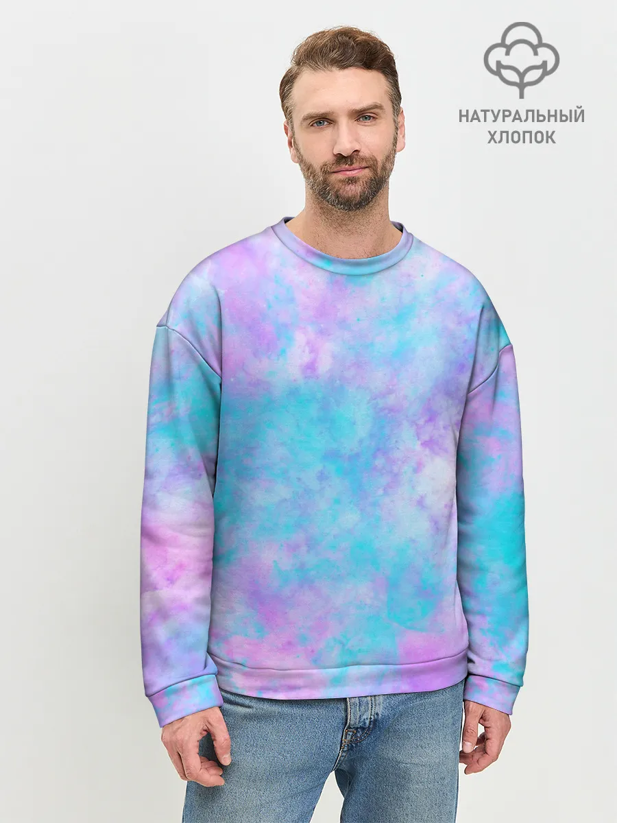 Мужской свитшот базовый / Мрамор Tie Dye
