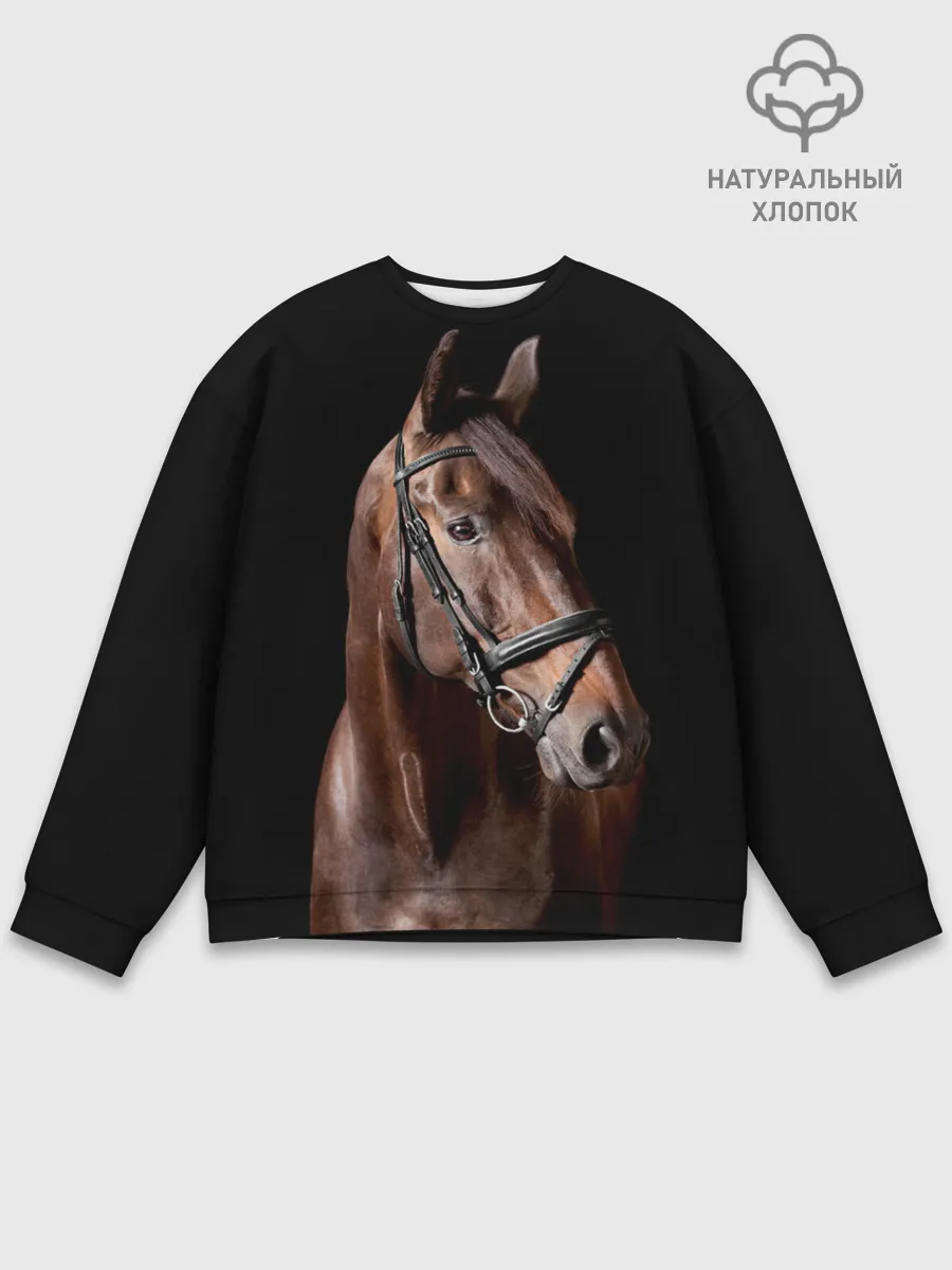 Мужской свитшот базовый / Гнедая лошадь