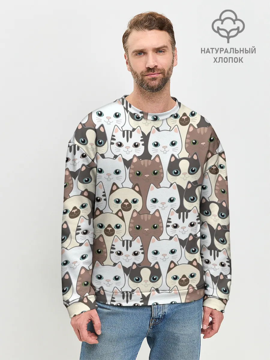 Мужской свитшот базовый / Котики