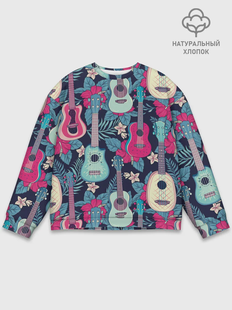 Мужской свитшот базовый / Укулеле фруктовые