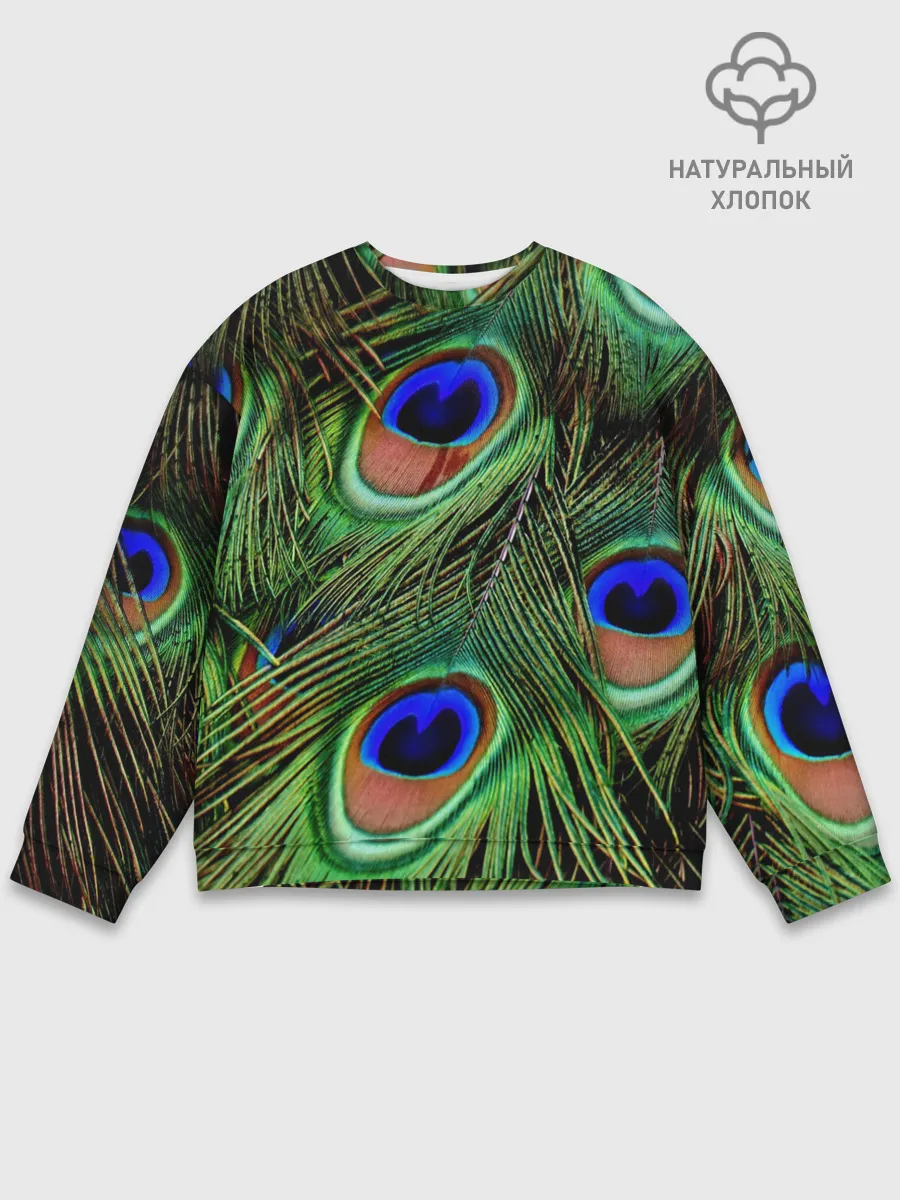 Мужской свитшот базовый / Перья павлина #1