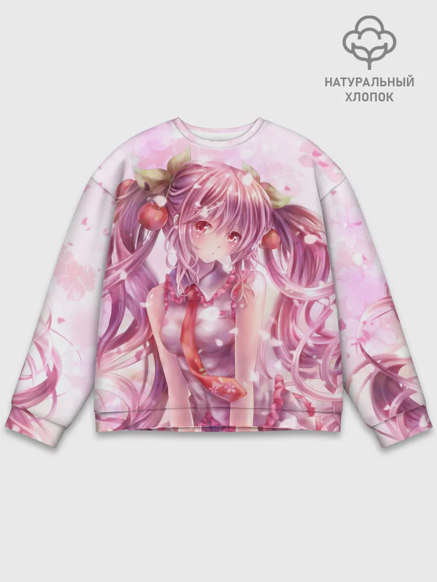 Мужской свитшот базовый / Ванильная Hatsune Miku
