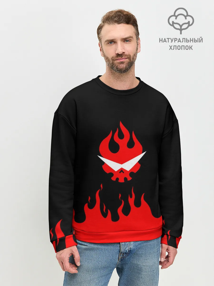 Мужской свитшот базовый / Гуррен Лаганн языки пламени