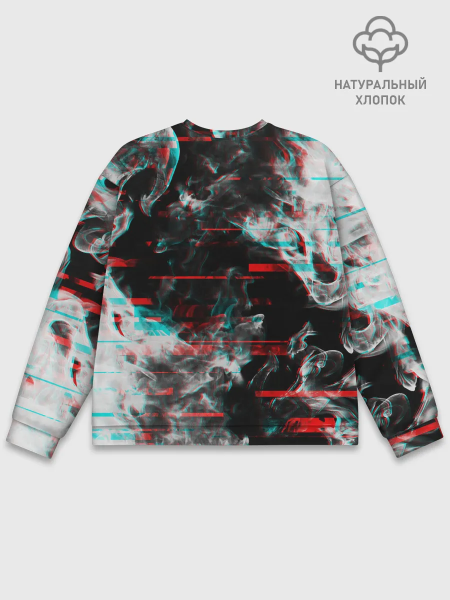 Мужской свитшот базовый / White flame glitch