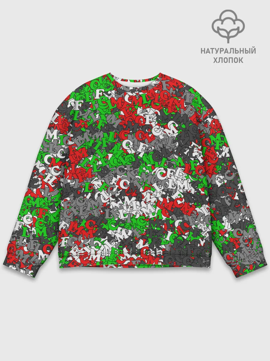 Мужской свитшот базовый / Камуфляж с буквами FCLM