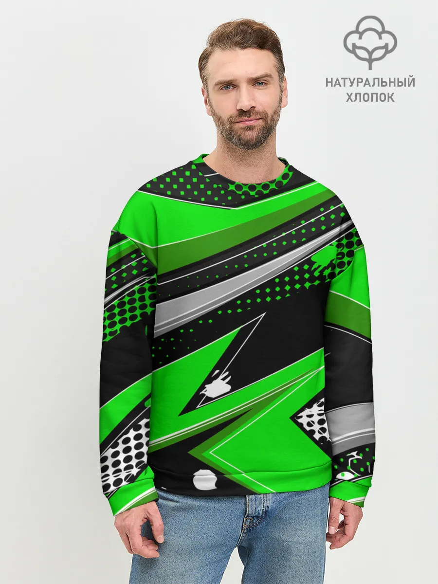 Мужской свитшот базовый / Зеленая краска