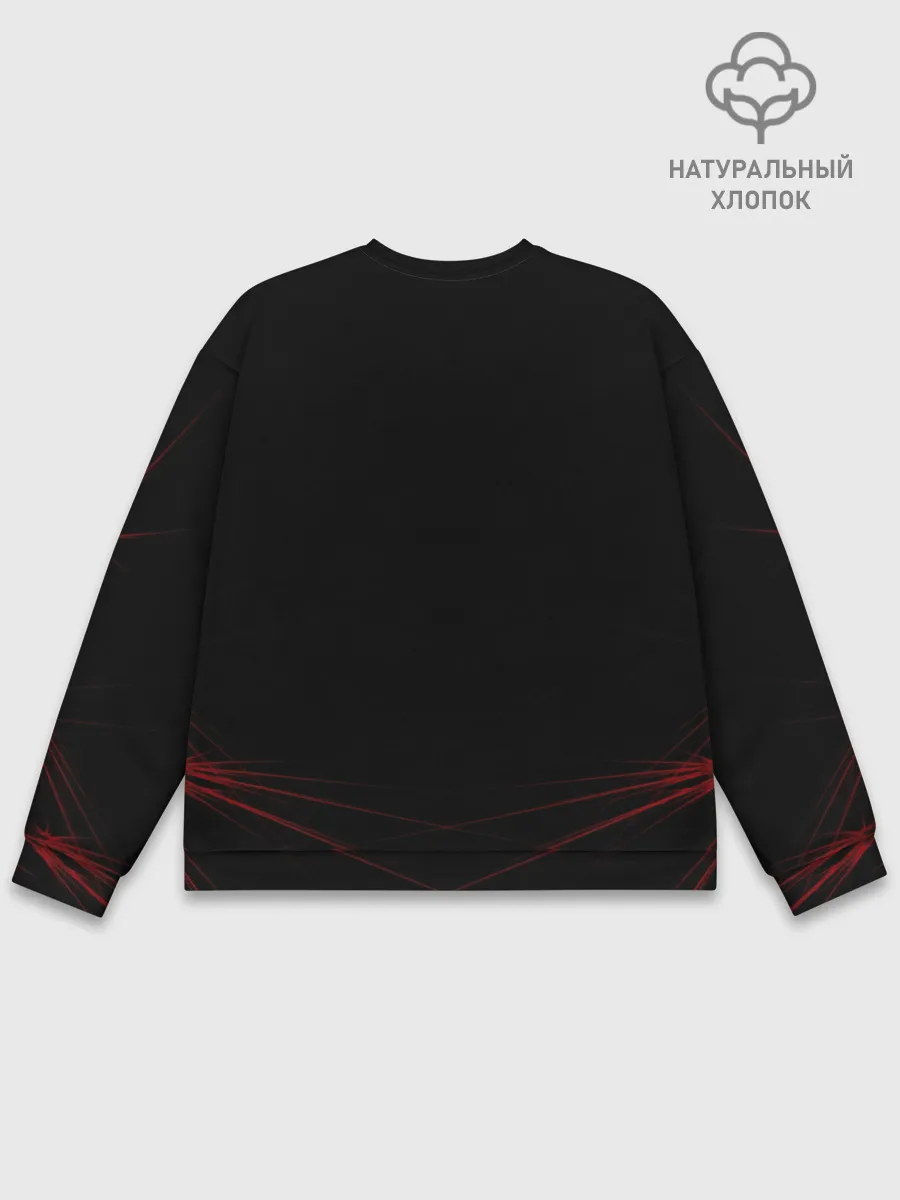 Мужской свитшот базовый / красный оверлорд молнии