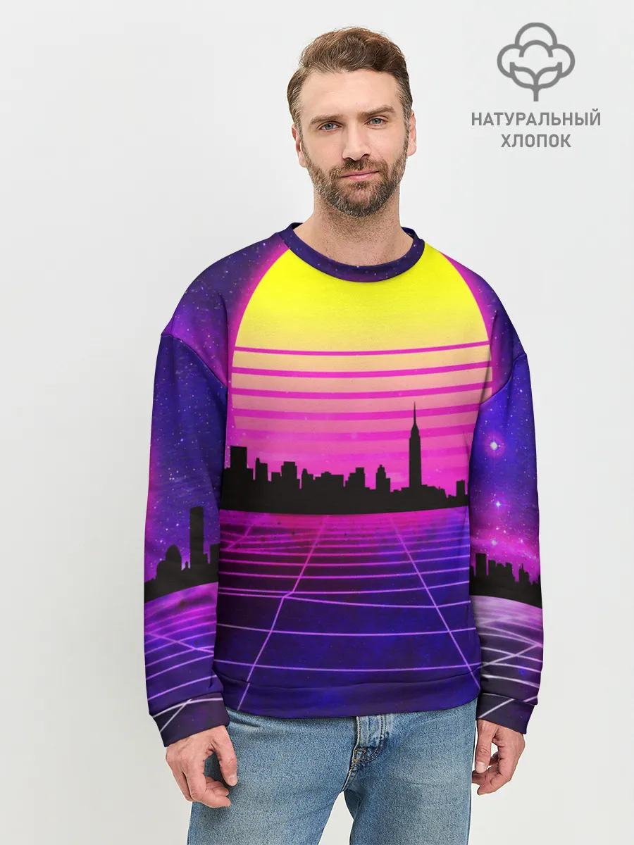 Мужской свитшот базовый / ГОРОД В НЕОНЕ