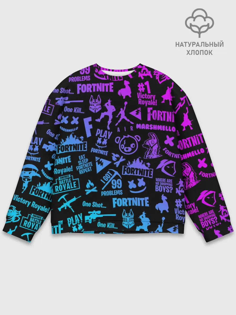 Мужской свитшот базовый / FORTNITE NEON | ФОРТНАЙТ НЕОН