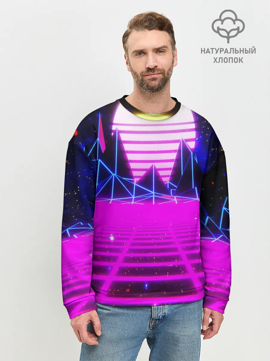 Мужской свитшот базовый / Ретро Стиль неон