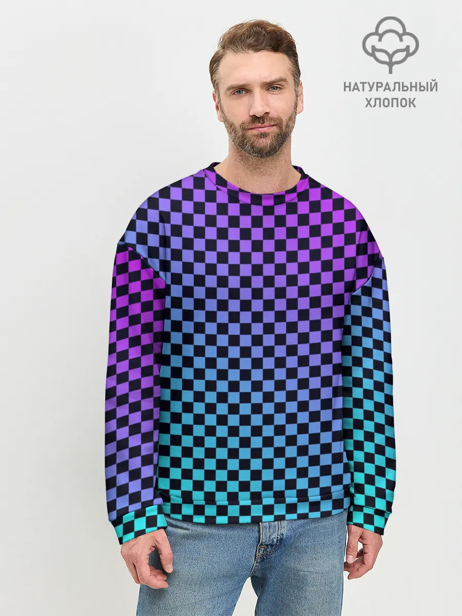 Мужской свитшот базовый / Checkerboard gradient