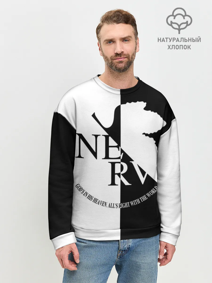 Мужской свитшот базовый / Nerv black and white