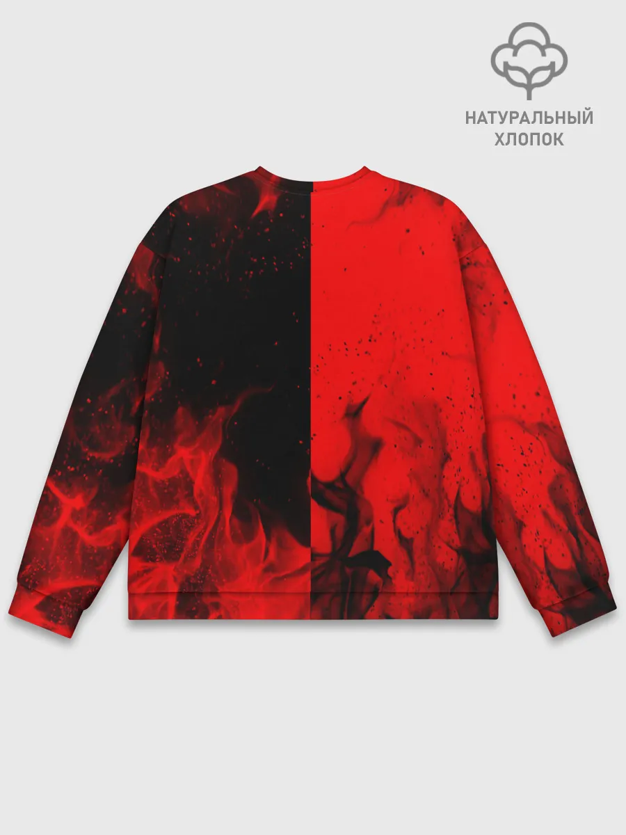 Мужской свитшот базовый / BLACK RED FIRE