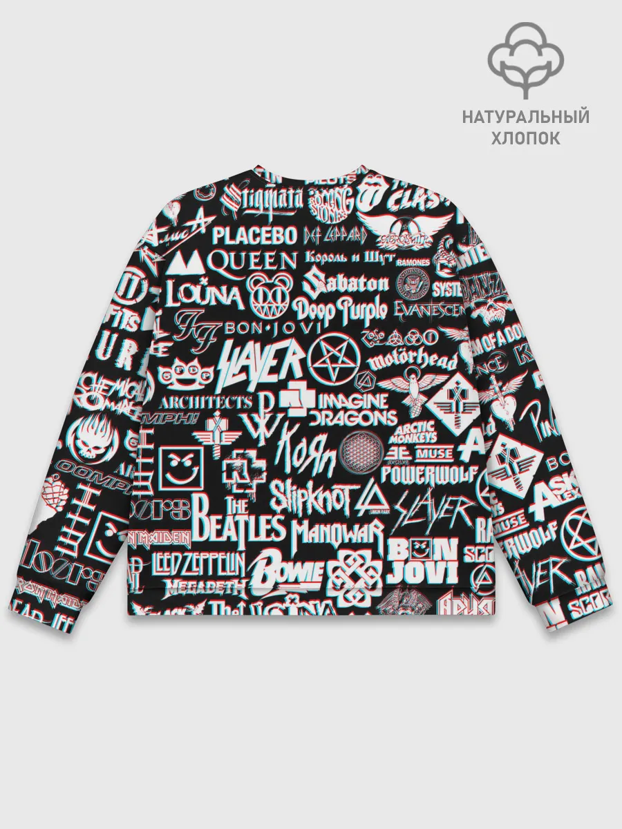 Мужской свитшот базовый / ЛОГОТИПЫ РОК ГРУПП GLITCH
