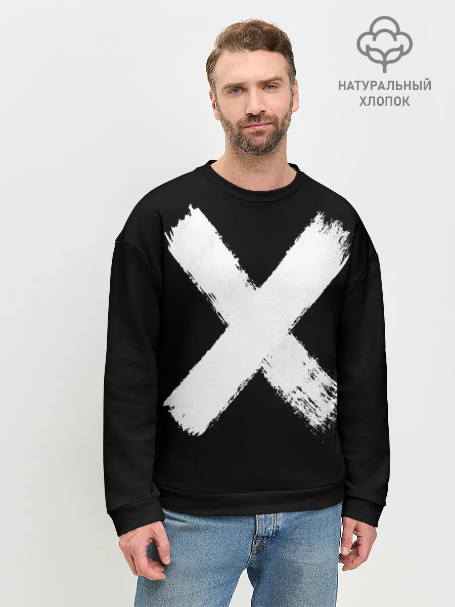 Мужской свитшот базовый / Белое перекрестие | Меченый