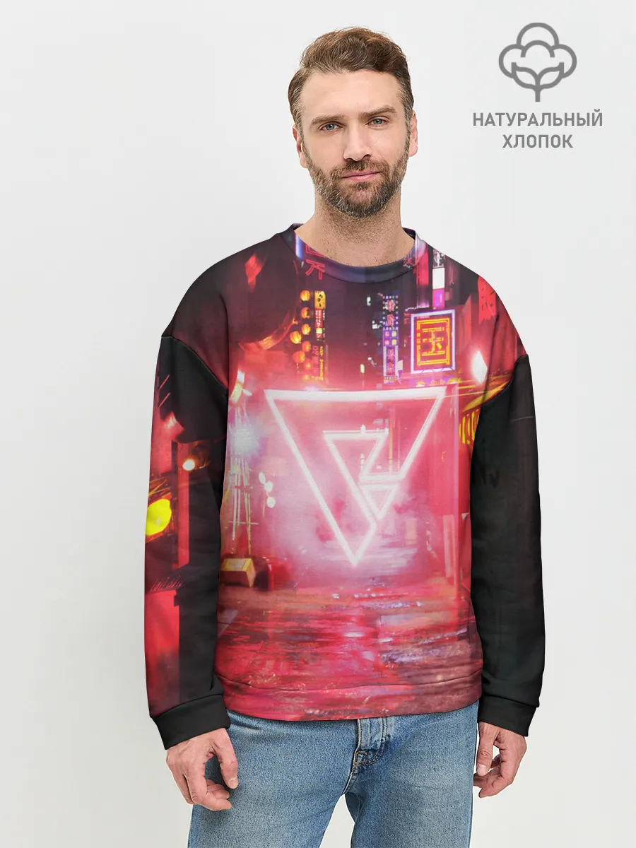 Мужской свитшот базовый / КИБЕР НЕОН