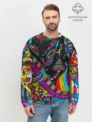 Мужской свитшот базовый / психоделика